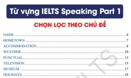 Tổng hợp từ vựng trong IELTS Speaking Part 1 hay nhất