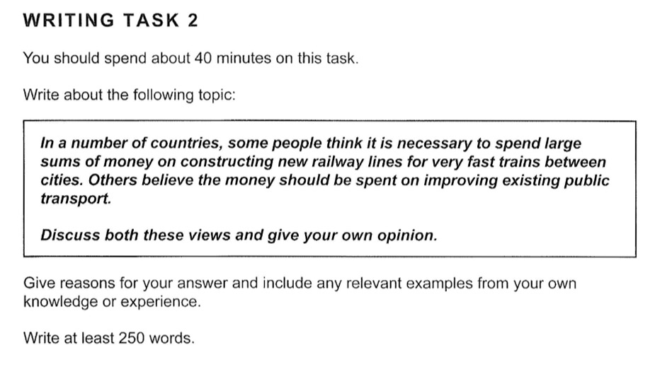 example ielts writing task 2