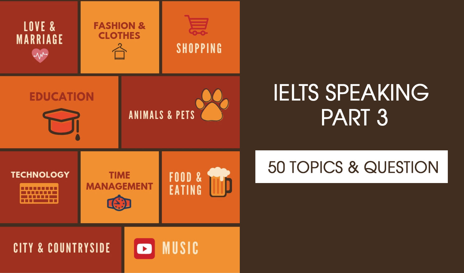 50 chủ đề và câu hỏi trong IELTS Speaking part 3