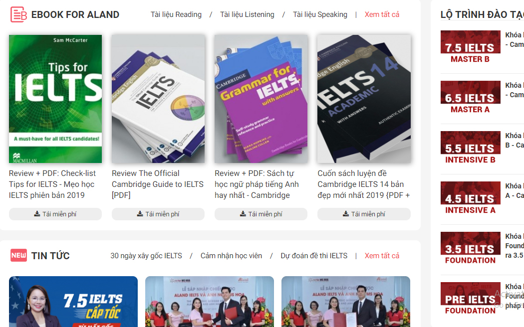 aland ielts - website tự học học ielts