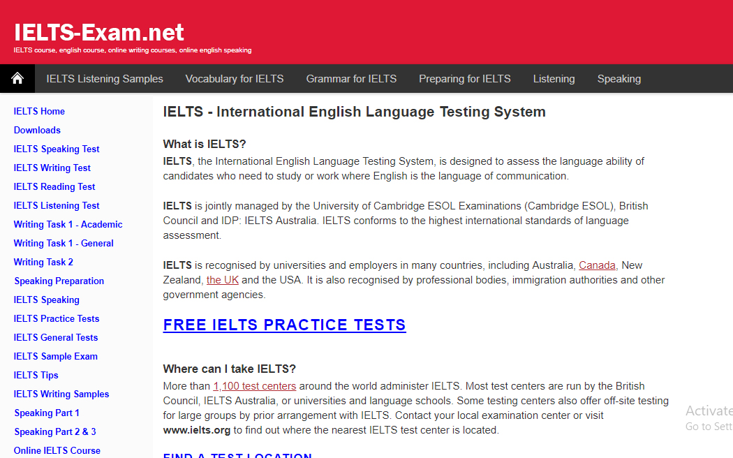 ielts exam - website tự học học ielts