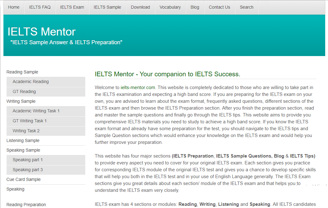 ielts mentor - website tự học học ielts