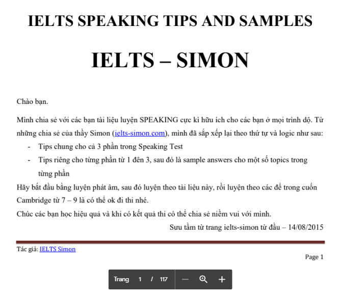 Cuốn IELTS Simon Speaking tips and samples