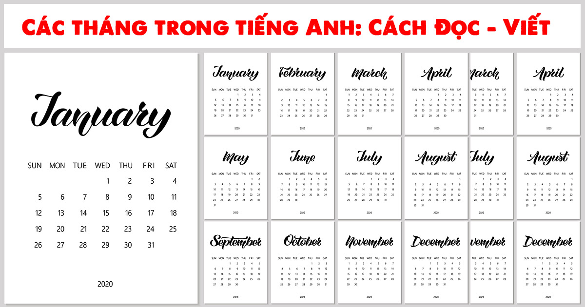 Các tháng trong tiếng Anh: Cách Đọc - Viết {Siêu dễ nhớ} - Aland English